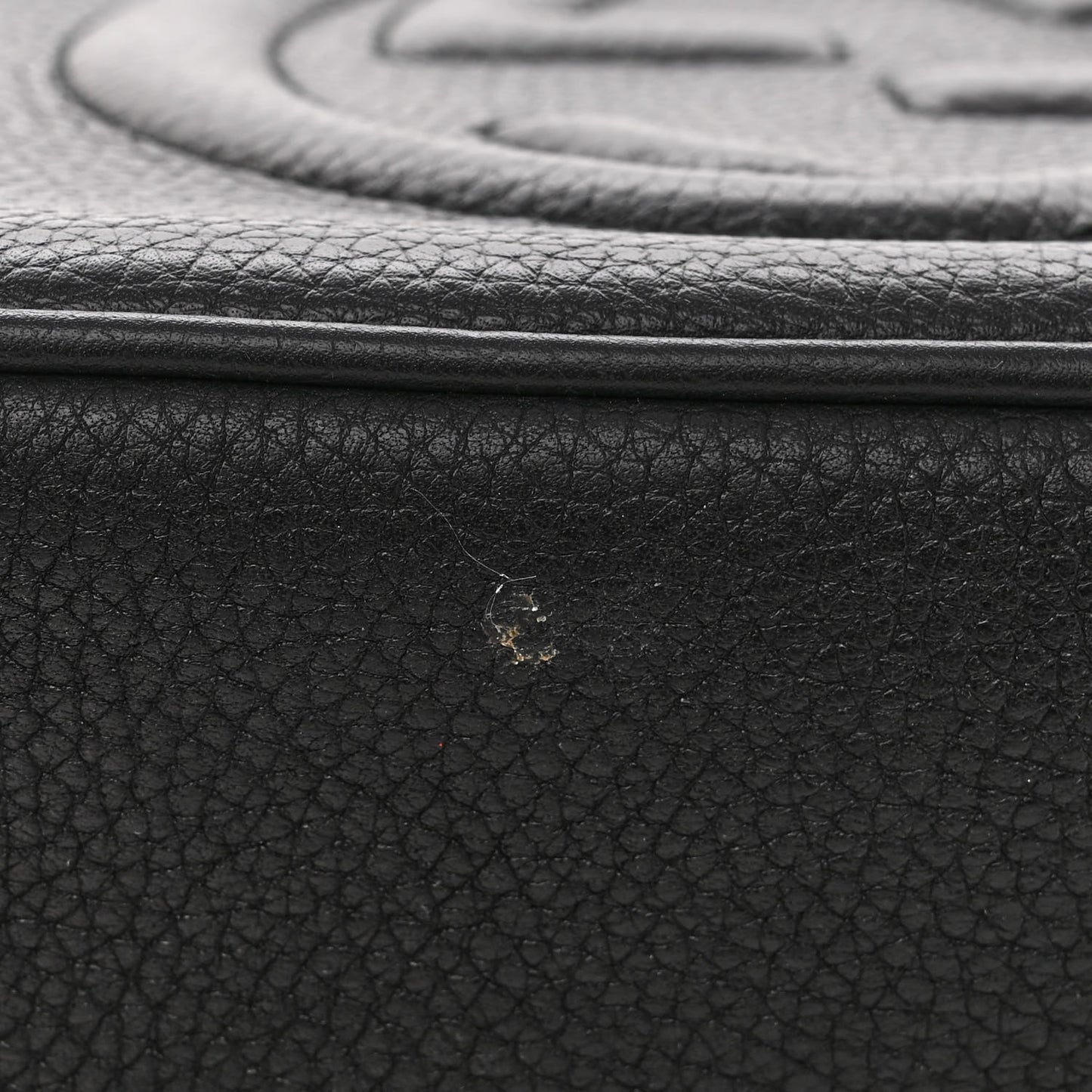 Pebbled Calfskin Small Soho Disco Bag Black