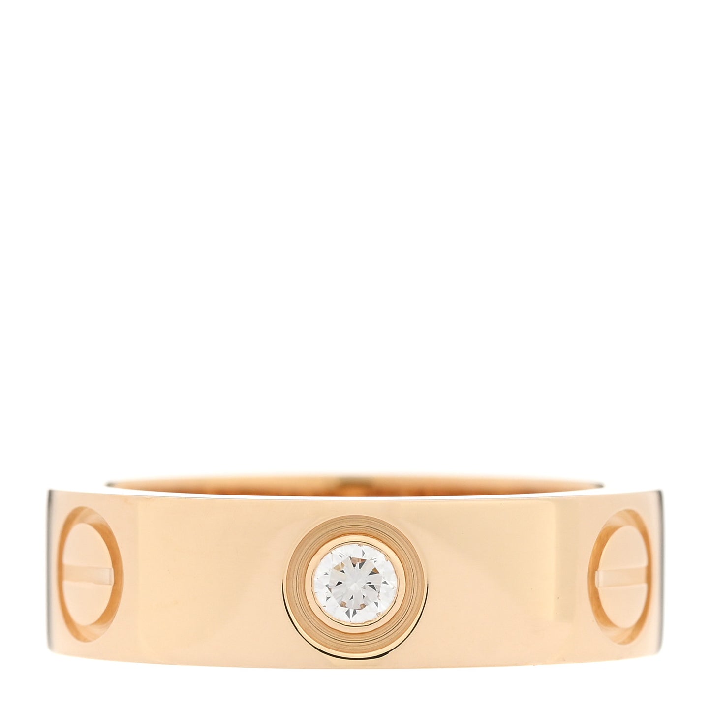 18K Yellow Gold 3 Diamond 5.5mm LOVE Ring 49 5