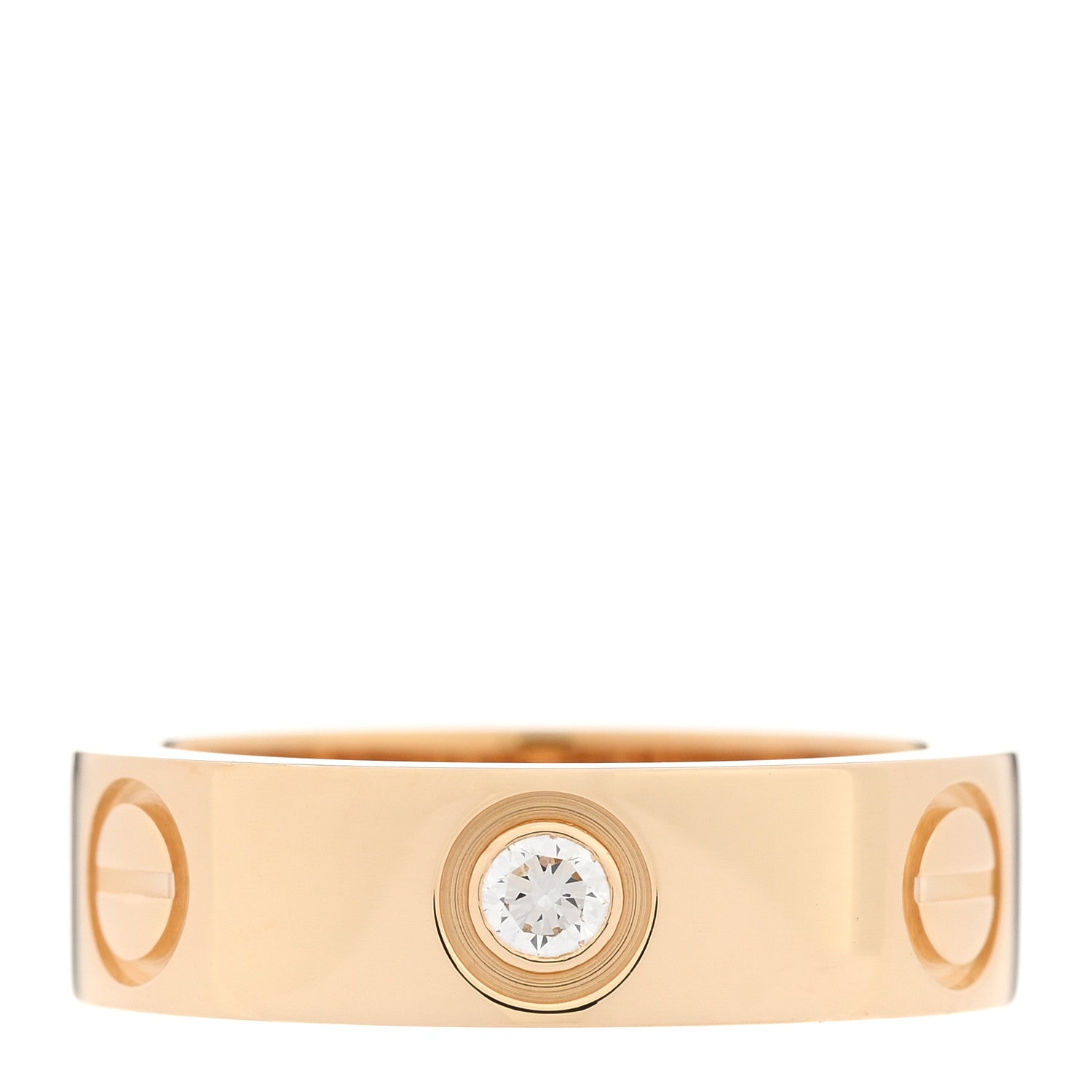 Cartier 18K Yellow Gold 3 Diamond 5.5mm LOVE Ring 49 5 1 of 7