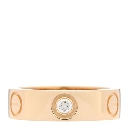 Cartier 18K Yellow Gold 3 Diamond 5.5mm LOVE Ring 49 5 1 of 7
