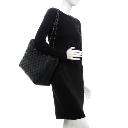 Chanel Calfskin Quilted Large Easy Shopping Tote Black 2 of 11
