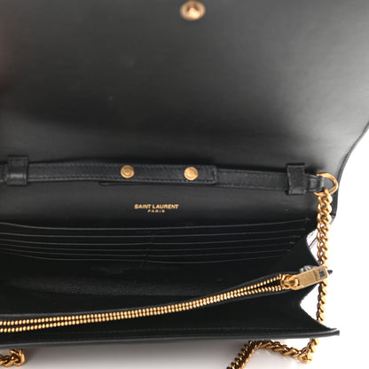 Saint Laurent Patent Monogram Chain Wallet Tortoiseshell 5 of 12