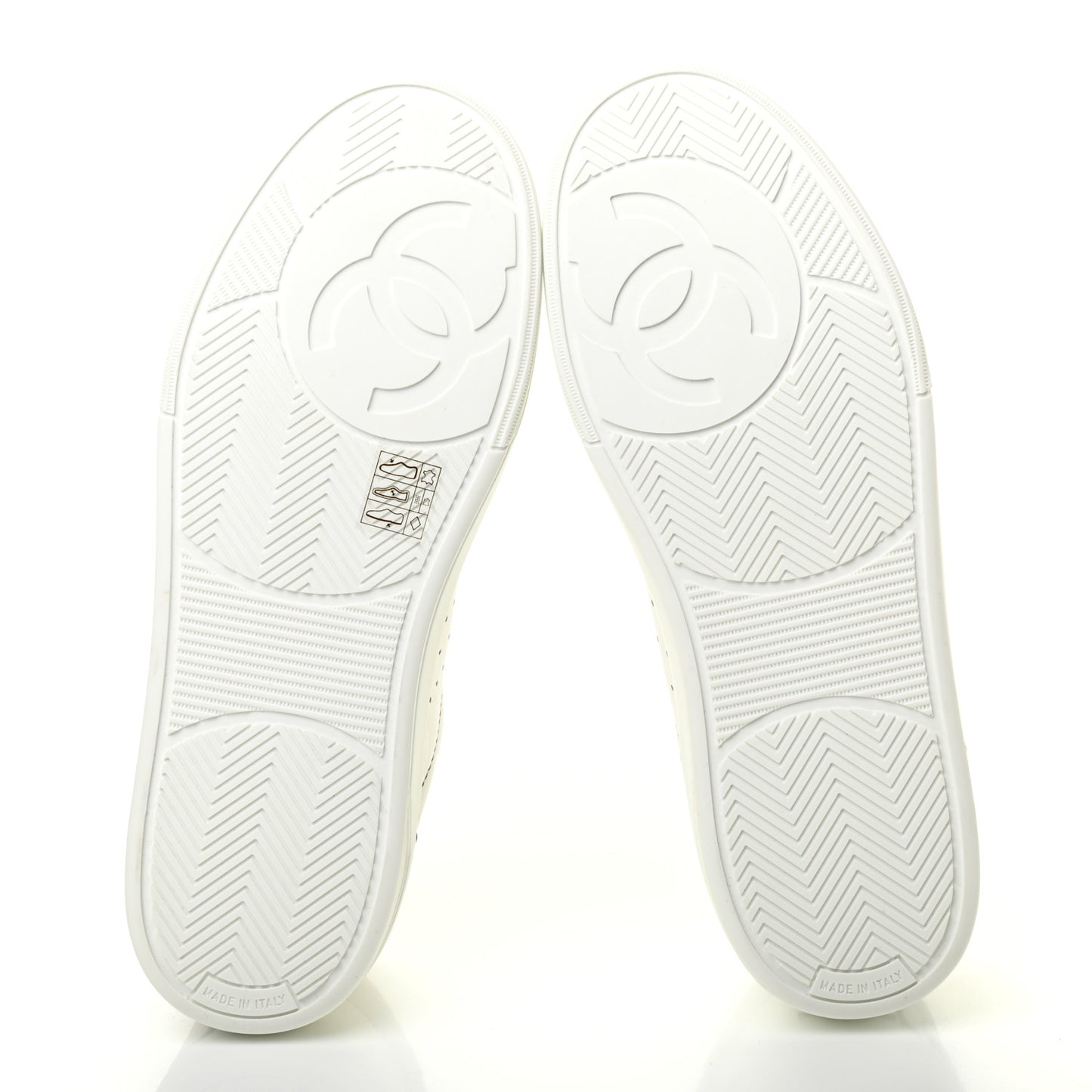 Calfskin Womens Logo Sneakers 39.5 White Black
