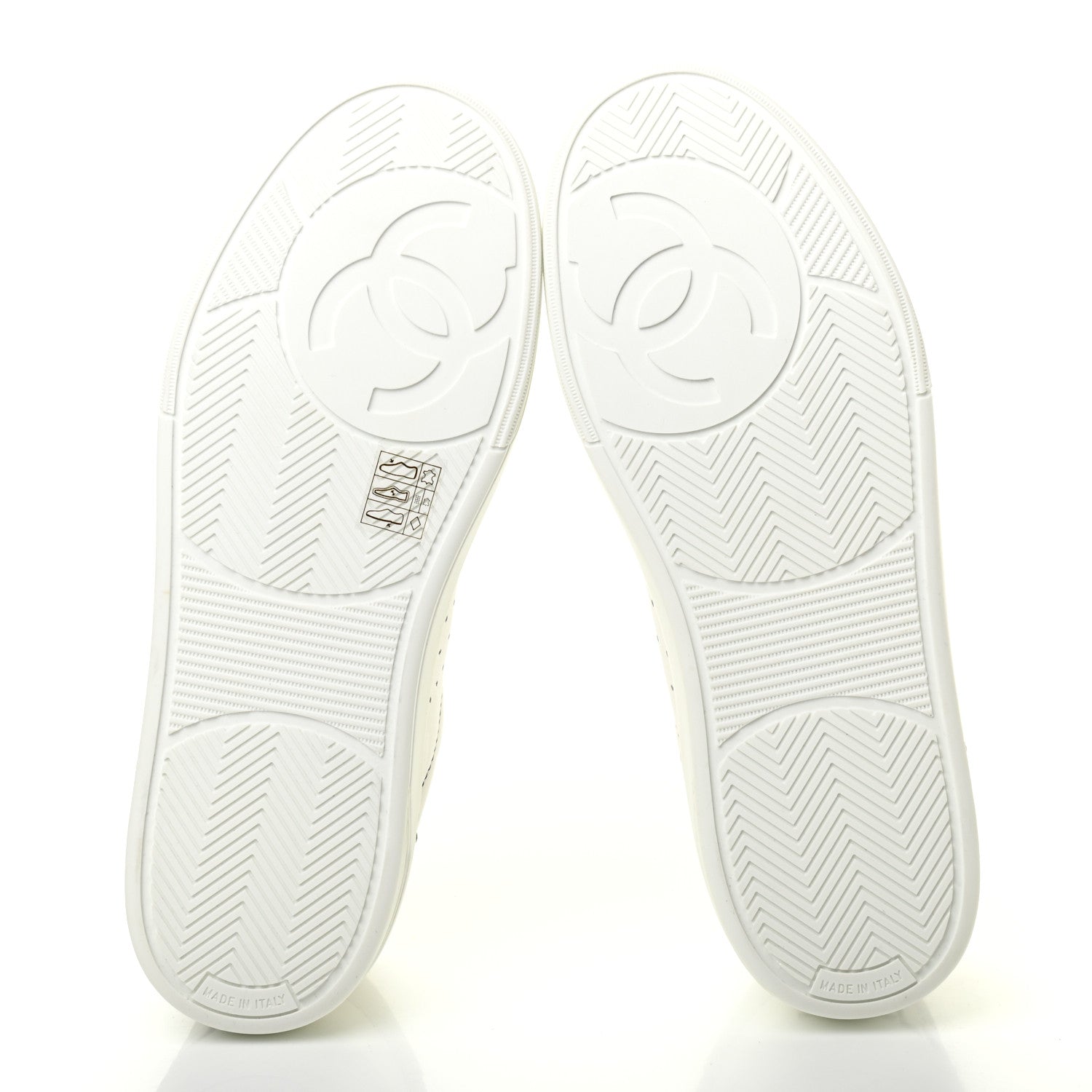 Chanel Calfskin Womens Logo Sneakers 39.5 White Black 5 of 8