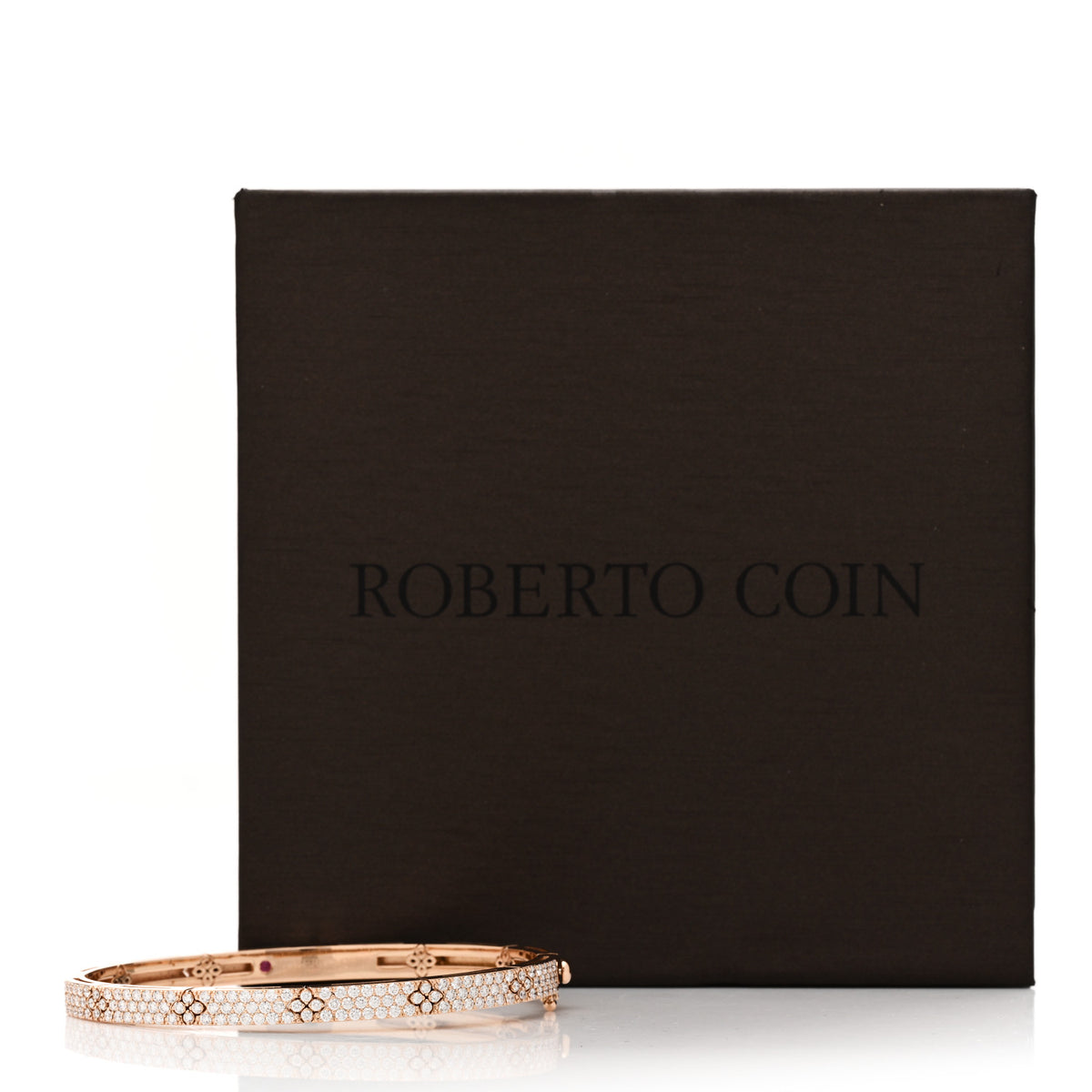 18K Rose Gold Diamond 1.70ctw Love in Verona Pave Bangle Bracelet