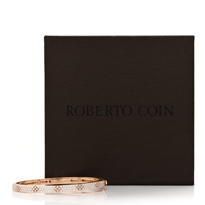 Roberto Coin 18K Rose Gold Diamond 1.70ctw Love in Verona Pave Bangle Bracelet 5 of 5