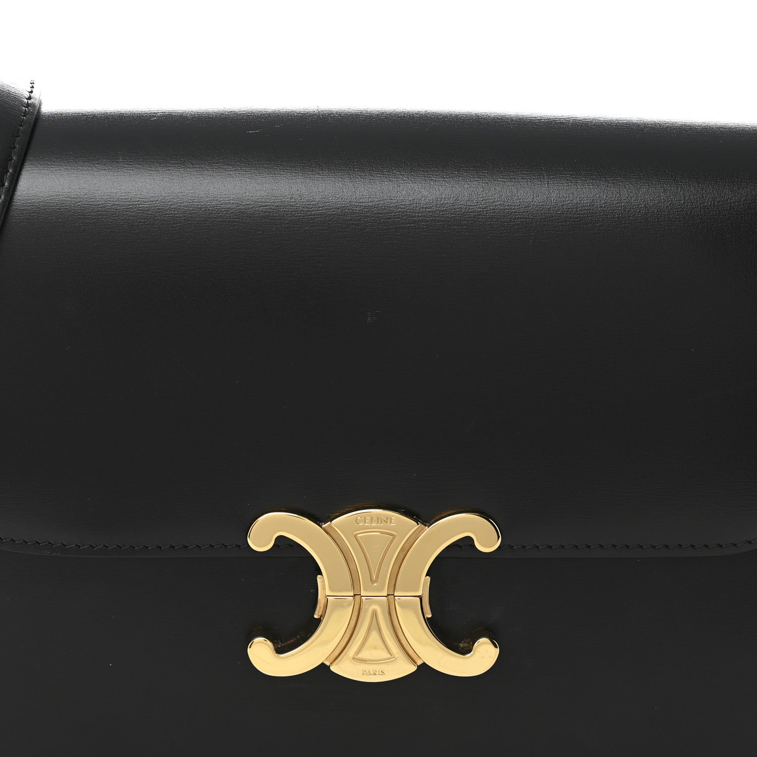 Celine Shiny Calfskin Medium Triomphe Black 8 of 12