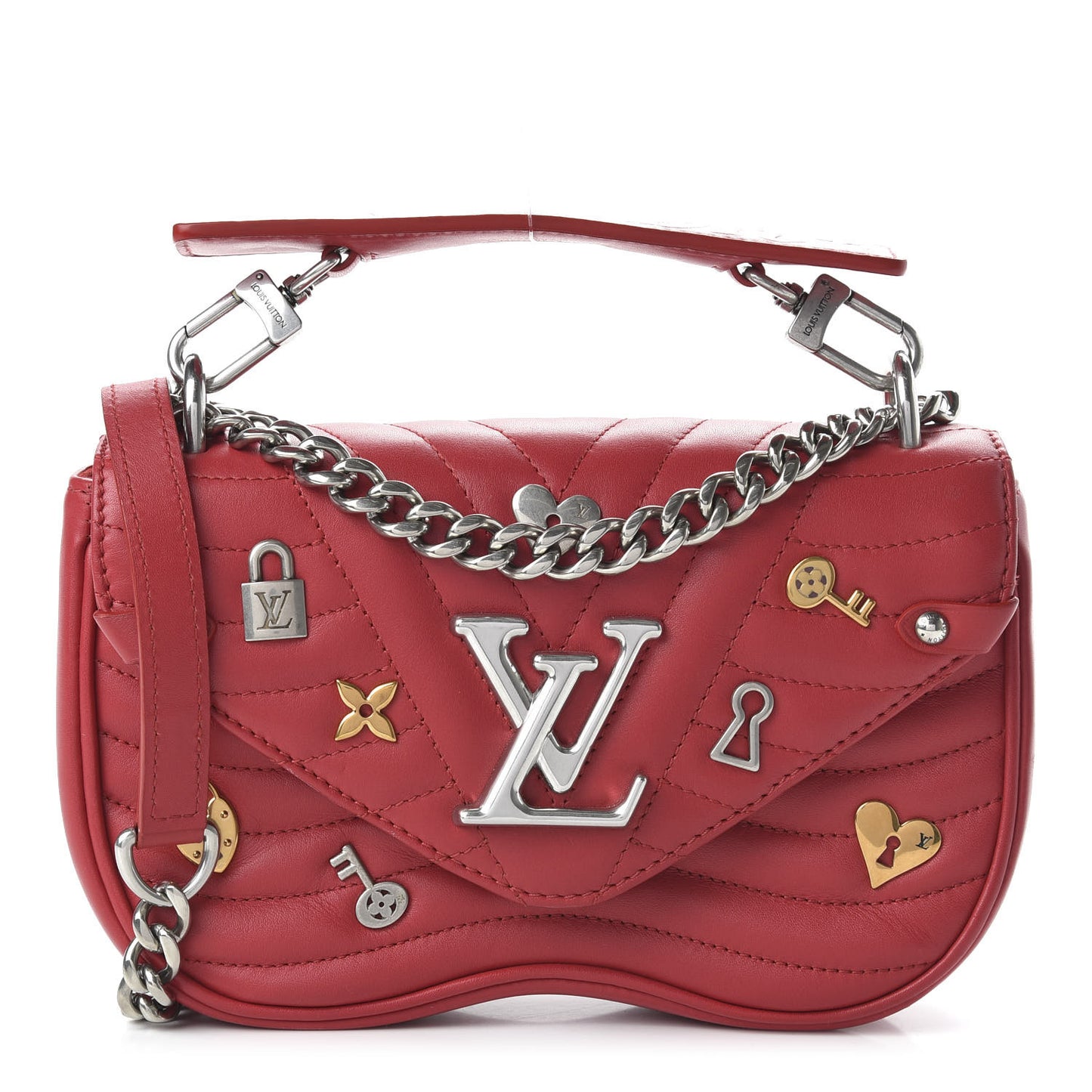 Calfskin Love Lock New Wave Chain PM Red