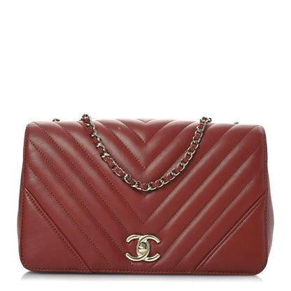 Chanel Calfskin Chevron Quilted Small Statement Flap Red 1 of 13