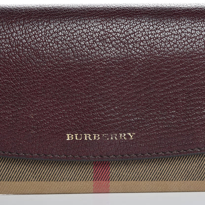 Burberry Calfskin House Check Porter Continental Wallet Mahogany Red 7 of 13