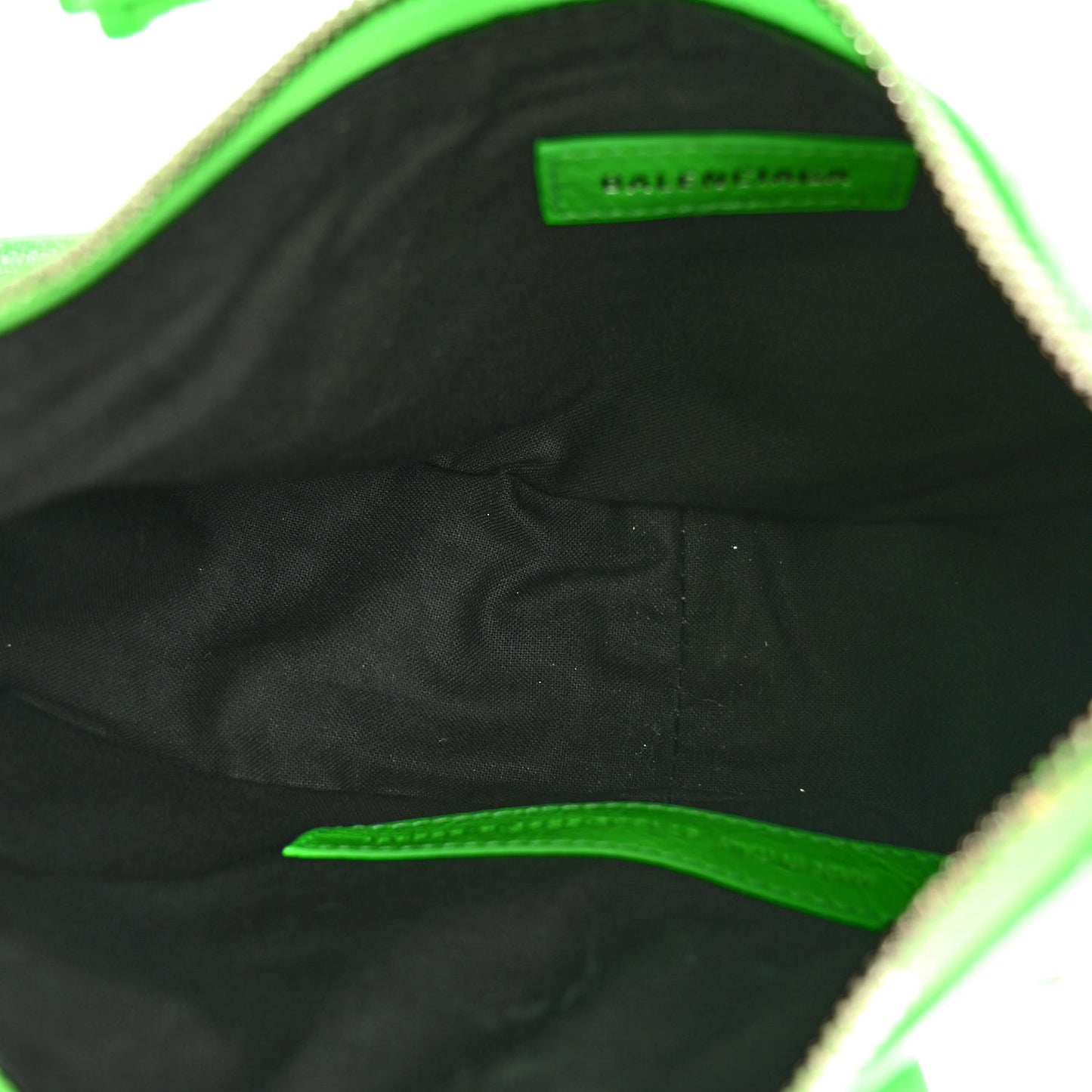 Agneau Arena Crystal Le Cagole Shoulder Bag XS Fluo Green