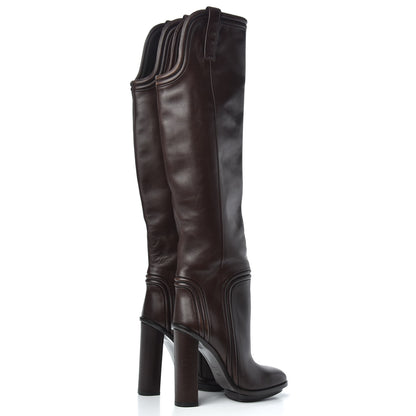Gucci Calfskin Lifford Knee High Boots 35.5 Brown 4 of 9