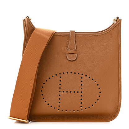 Hermes Taurillon Clemence Evelyne III PM Gold 1 of 11