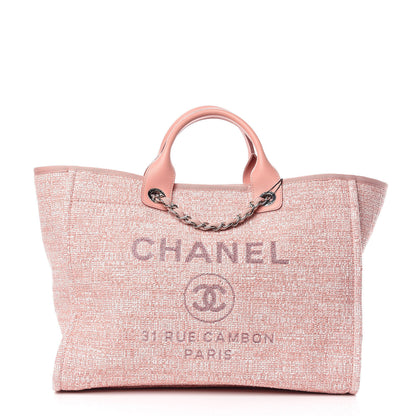 Chanel Canvas Large Deauville Tote Pink 1 of 9