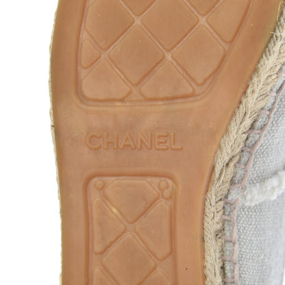 Chanel Linen CC Espadrilles 39 Beige Black 7 of 23