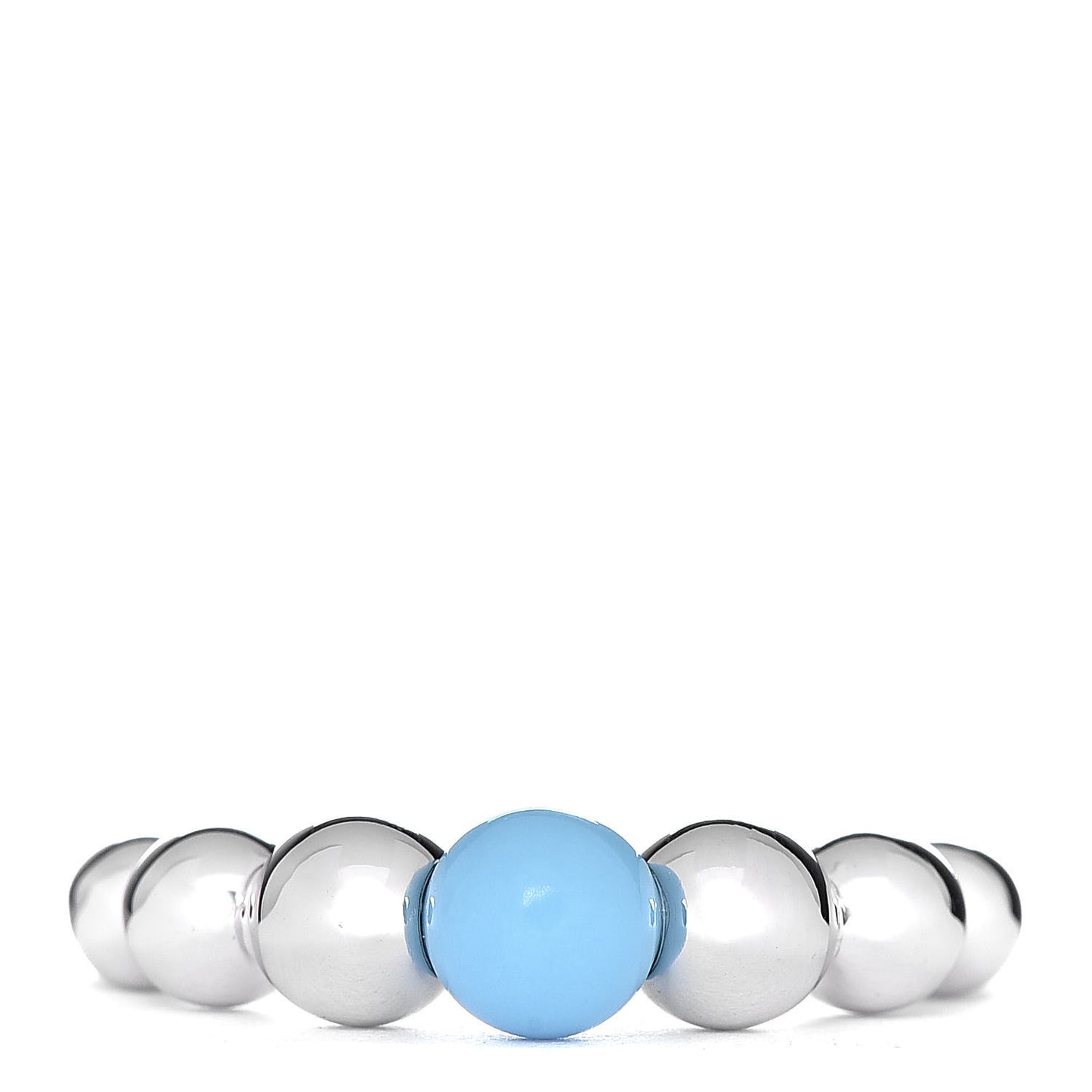 18K White Gold Turquoise Perlee Couleurs Variation Ring 56 7.5