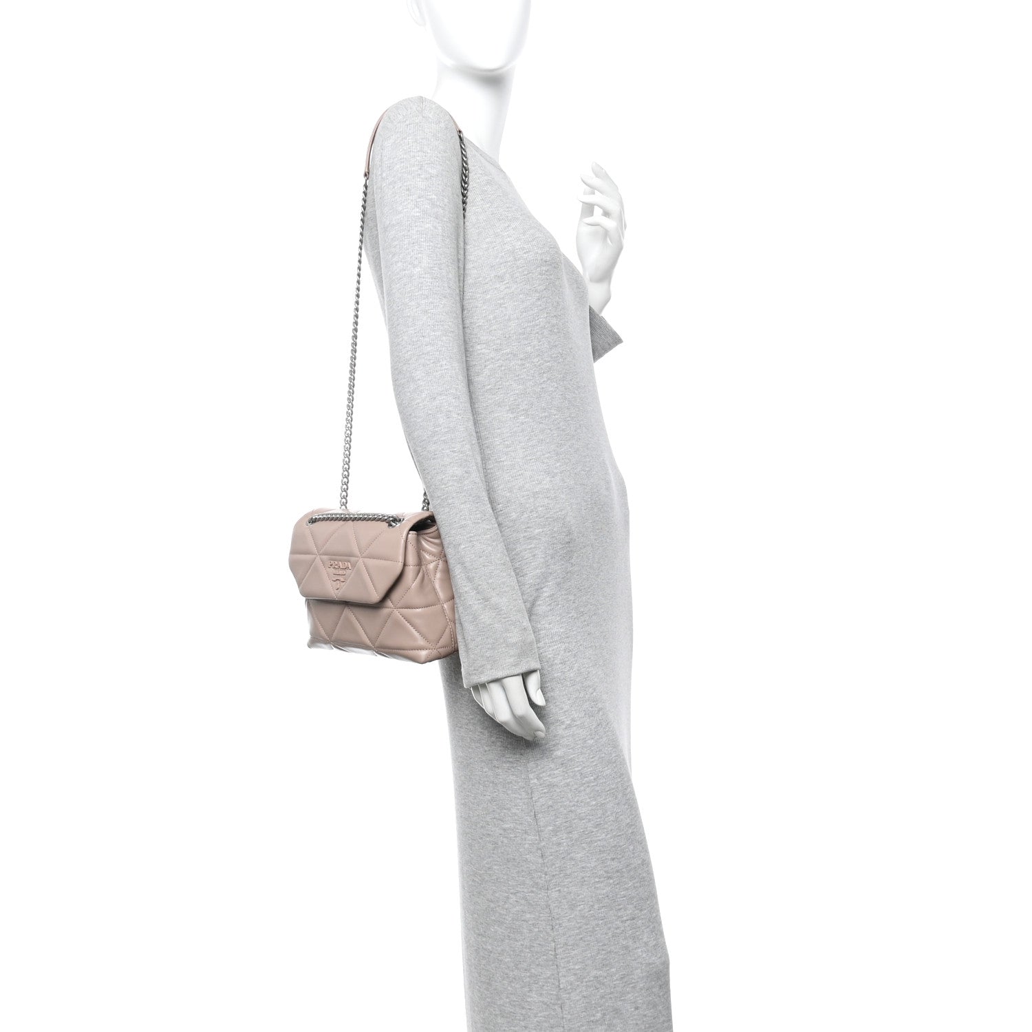 Prada Nappa Triangle Stitched Small Spectrum Bag Cipria 2 of 9