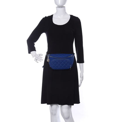 Chanel Caviar Quilted Business Affinity Waist Belt Bag Dark Blue 2 of 10