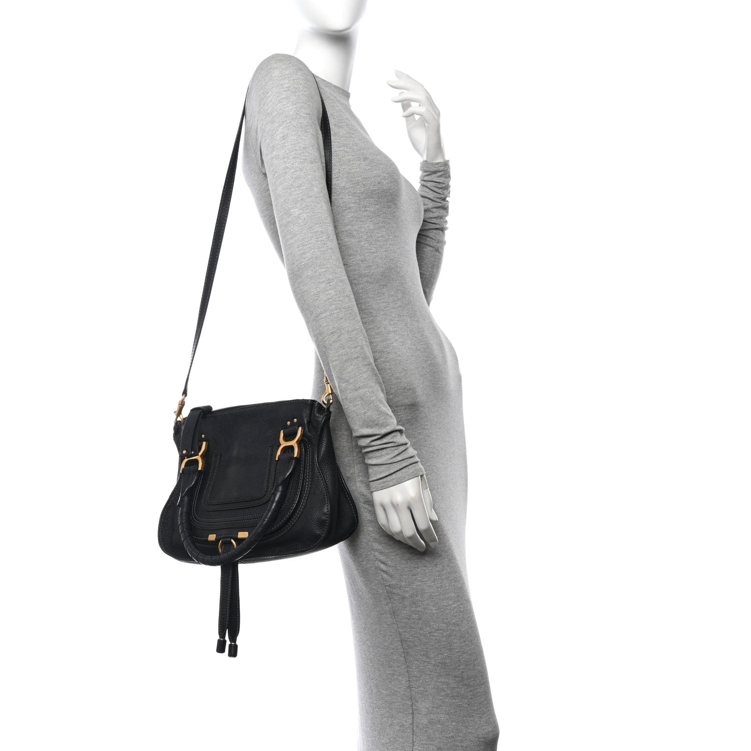 Chloe Calfskin Small Marcie Satchel Black 2 of 12