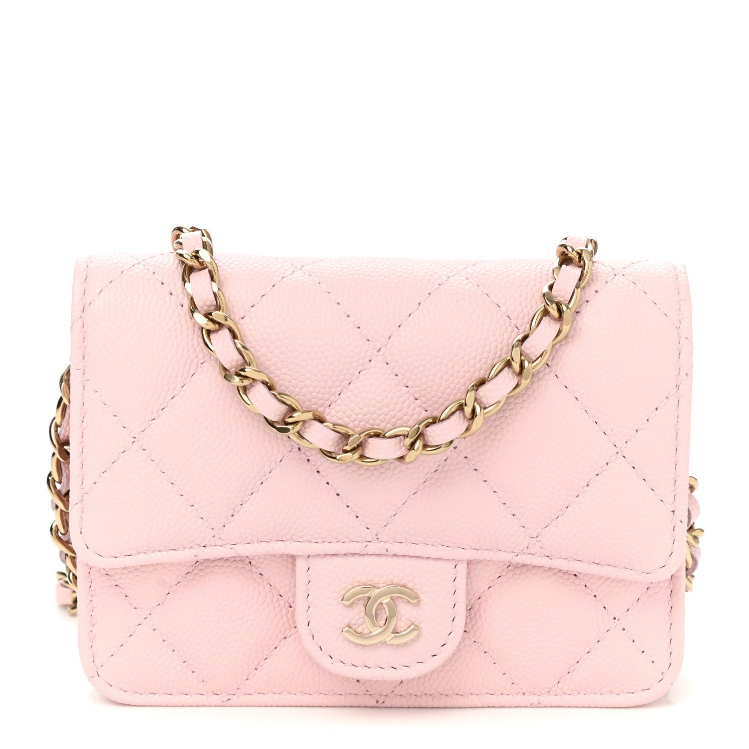 Chanel Caviar Quilted Mini Chain Bag Pink 1 of 12