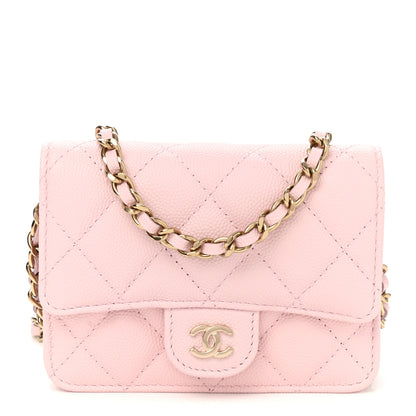 Chanel Caviar Quilted Mini Chain Bag Pink 1 of 12