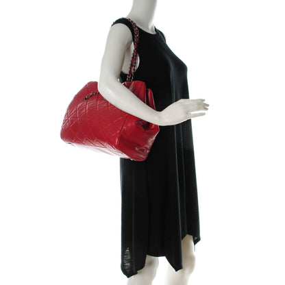 Chanel Caviar Quilted Large Cells Tote Red 2 of 7
