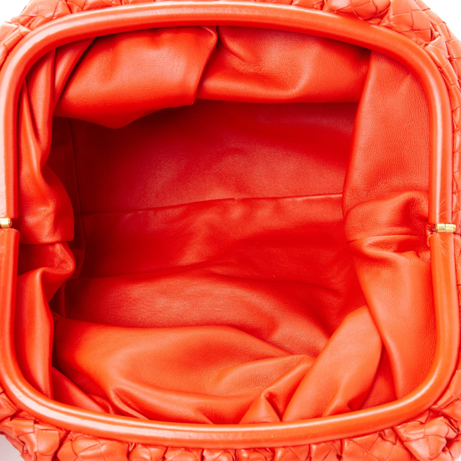 Bottega Veneta Nappa Maxi Intrecciato The Pouch Oversized Clutch Orange 5 of 10