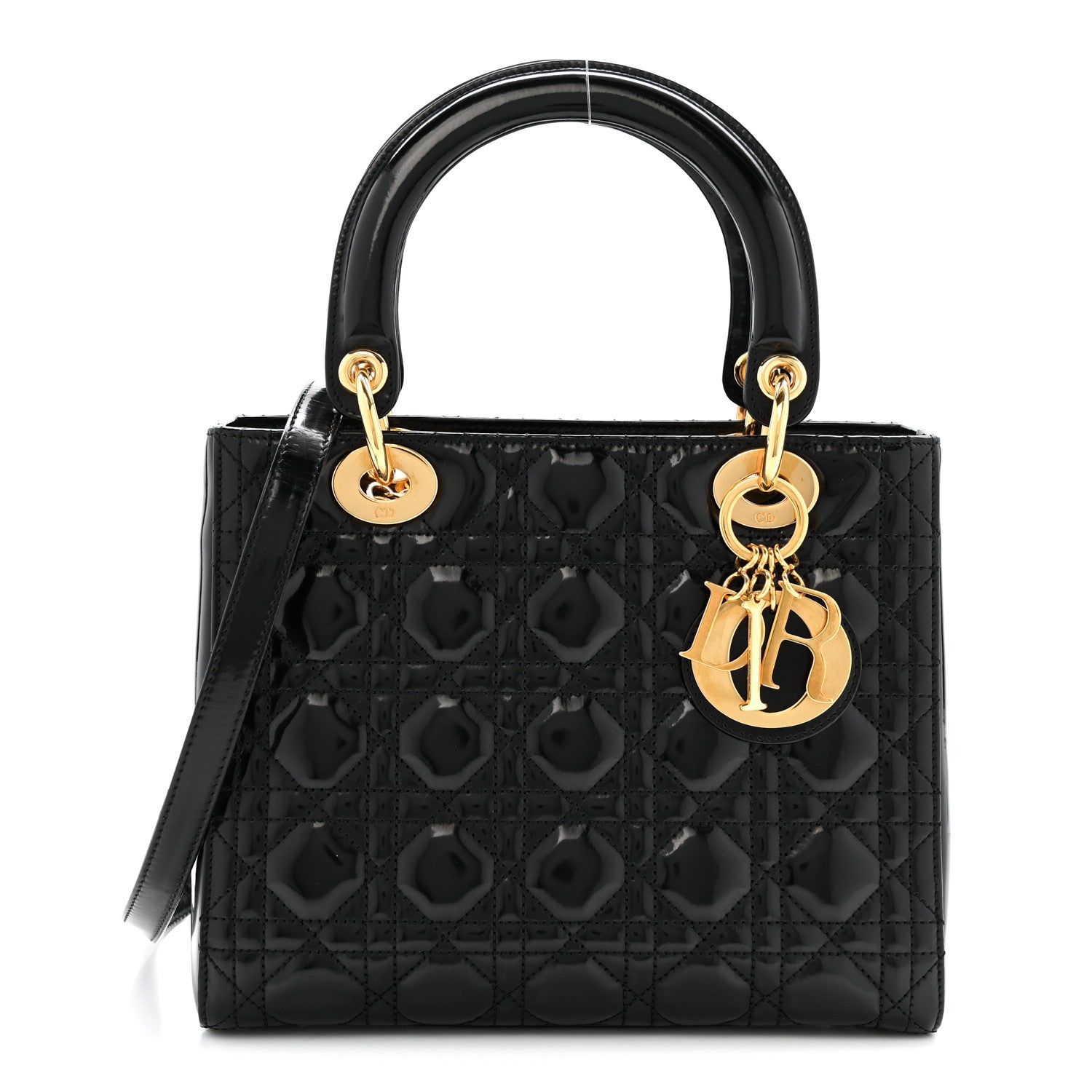 Christian Dior Patent Cannage Medium Lady Dior Black 1 of 15