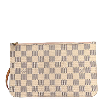 Louis Vuitton Damier Azur Neverfull MM GM Pochette Rose Ballerine 1 of 8