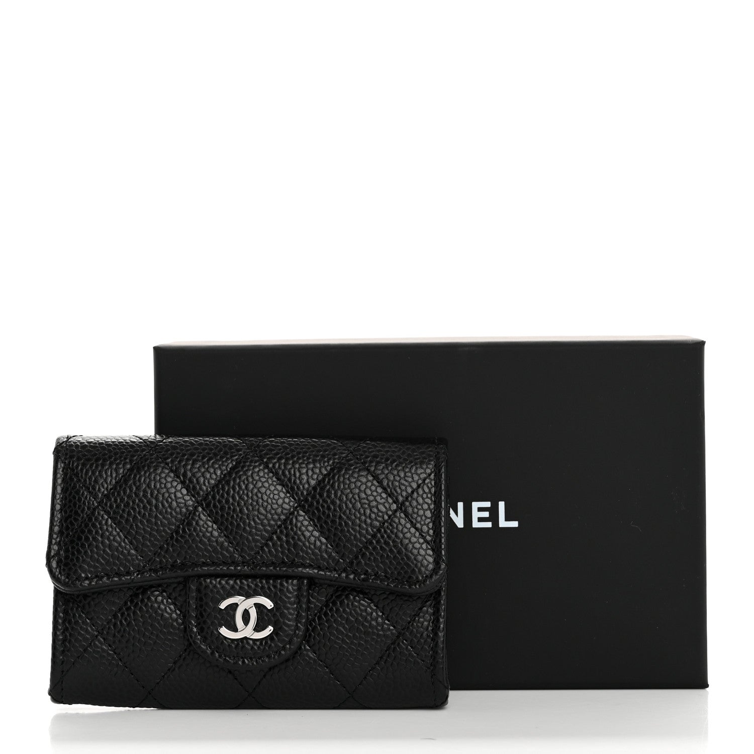 Chanel Caviar Quilted Flap Card Holder Wallet Black 9 of 9