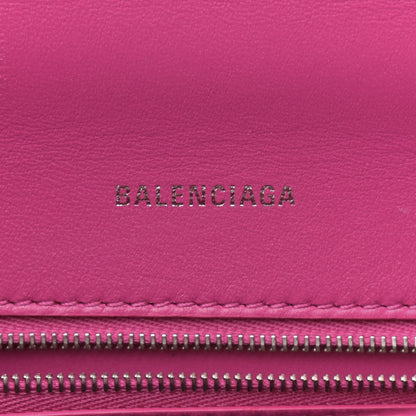 Balenciaga Shiny Calfskin Python Effect Small Hourglass Top Handle Bag Fuchsia Black 5 of 12
