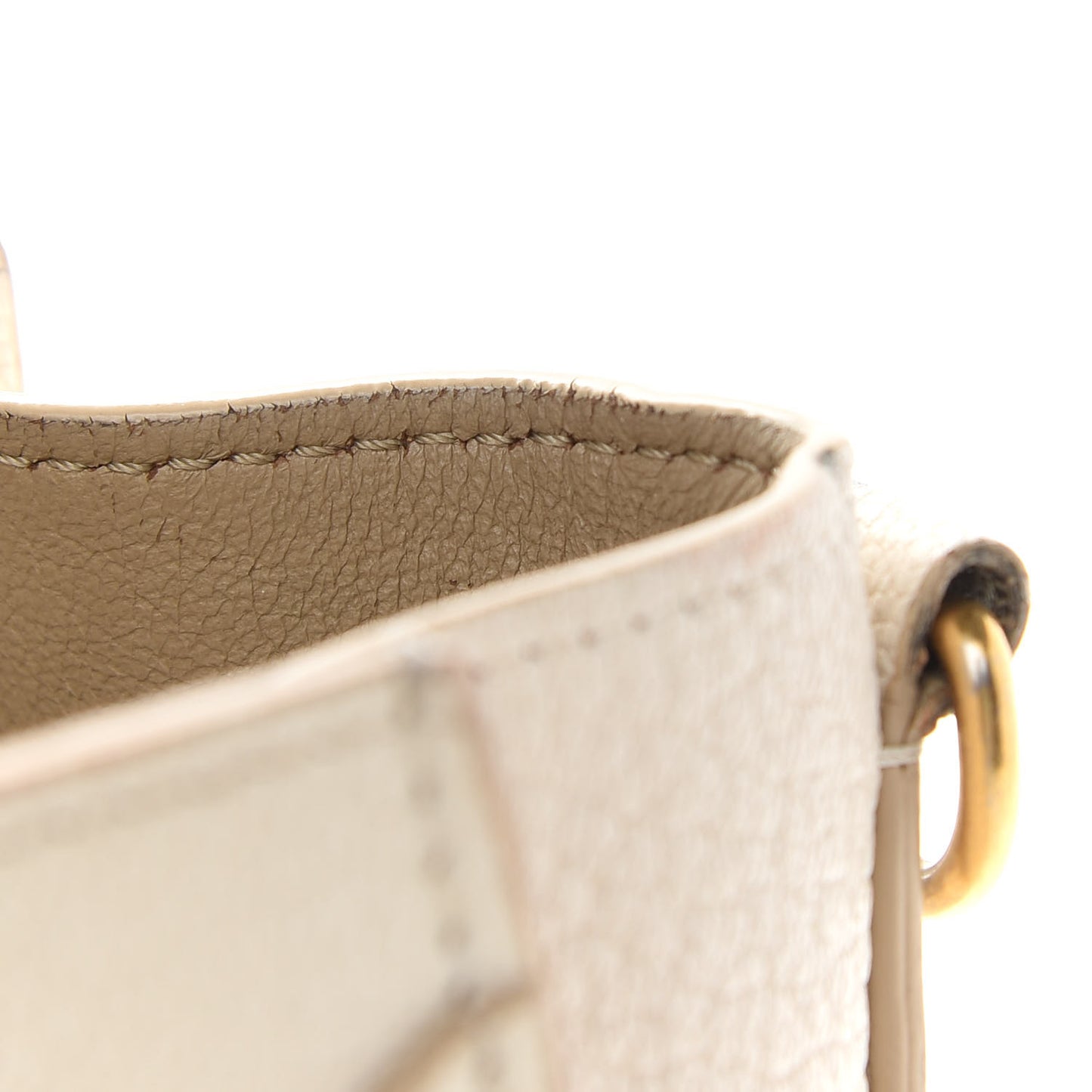 Drummed Calfskin Nano Luggage Ivory