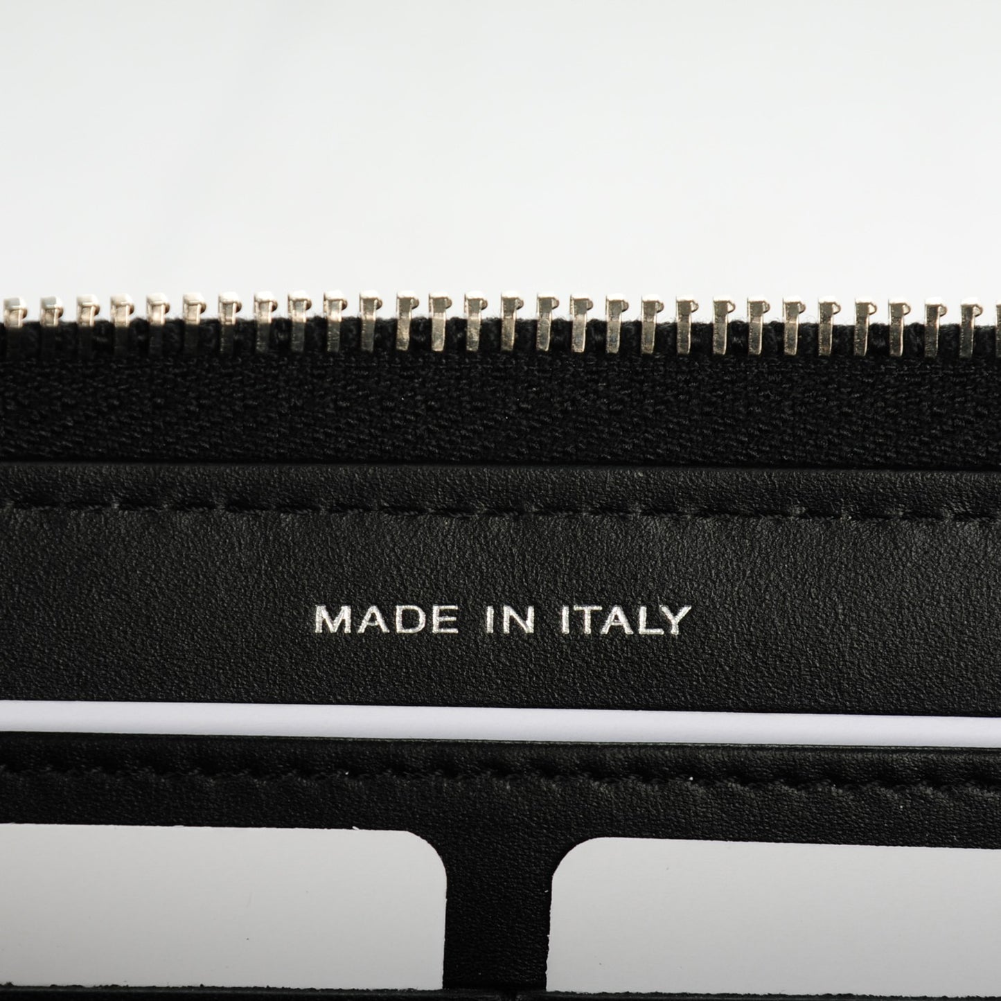 Patent Double Quilted Zip Around Wallet Black