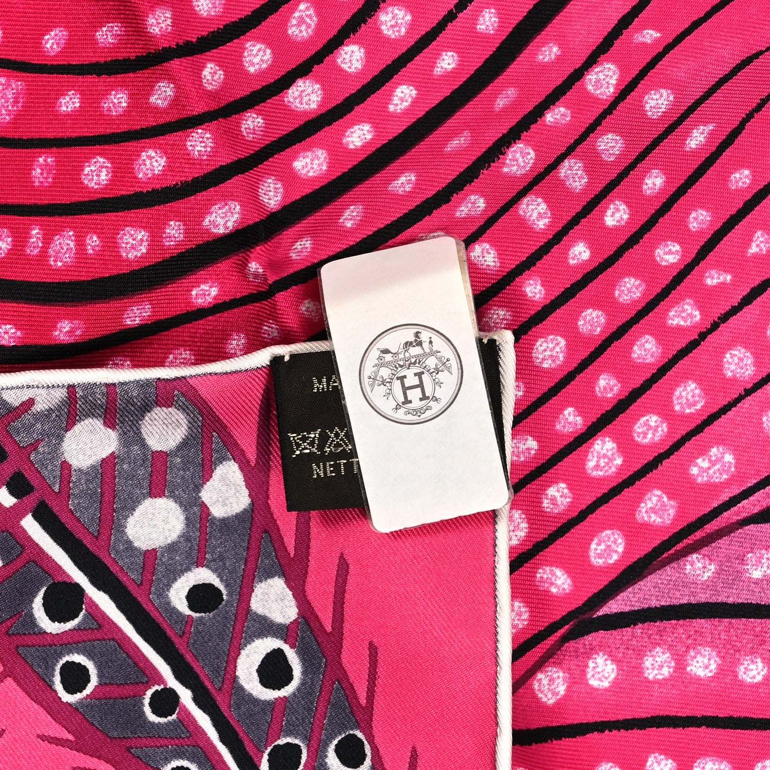 Hermes Silk Baobab Cat Scarf 90 Rose Vif Prune Gris 5 of 5