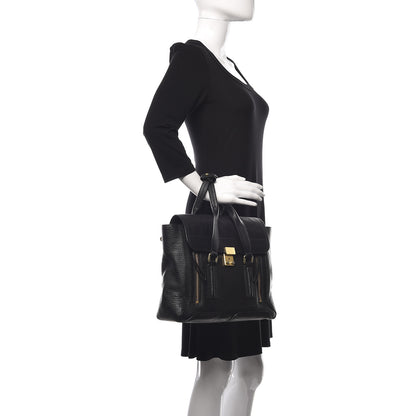 3.1 Phillip Lim 3.1 Textured Calfskin Medium Pashli Satchel Black 2 of 15