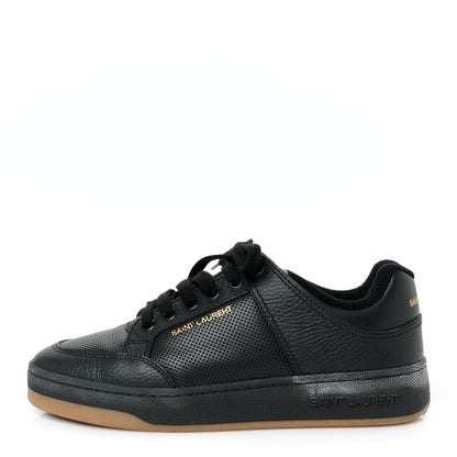 Saint Laurent Calfskin Perforated SL61 Sneakers 37.5 Black 1 of 11