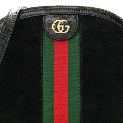Gucci Suede Patent Web GG Small Ophidia Dome Shoulder Bag Black 8 of 12