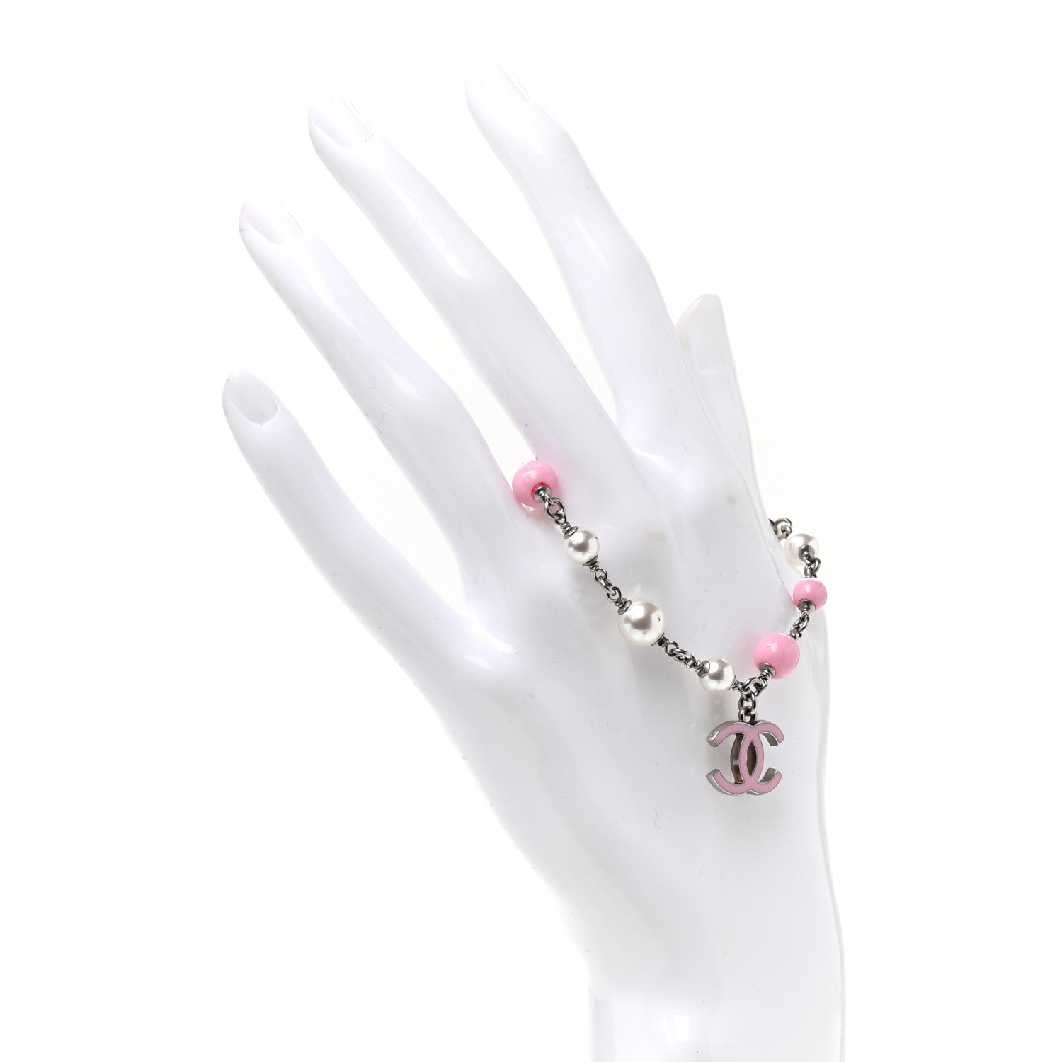 Chanel Pearl Enamel CC Bracelet Pink 2 of 5