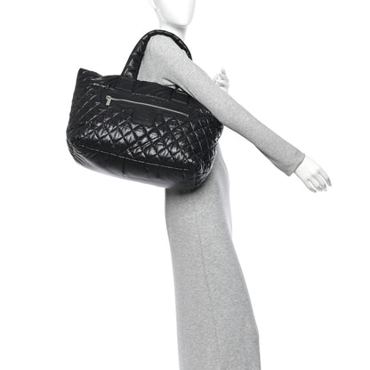 Chanel Nylon Quilted Large Coco Cocoon Tote Black 2 of 10