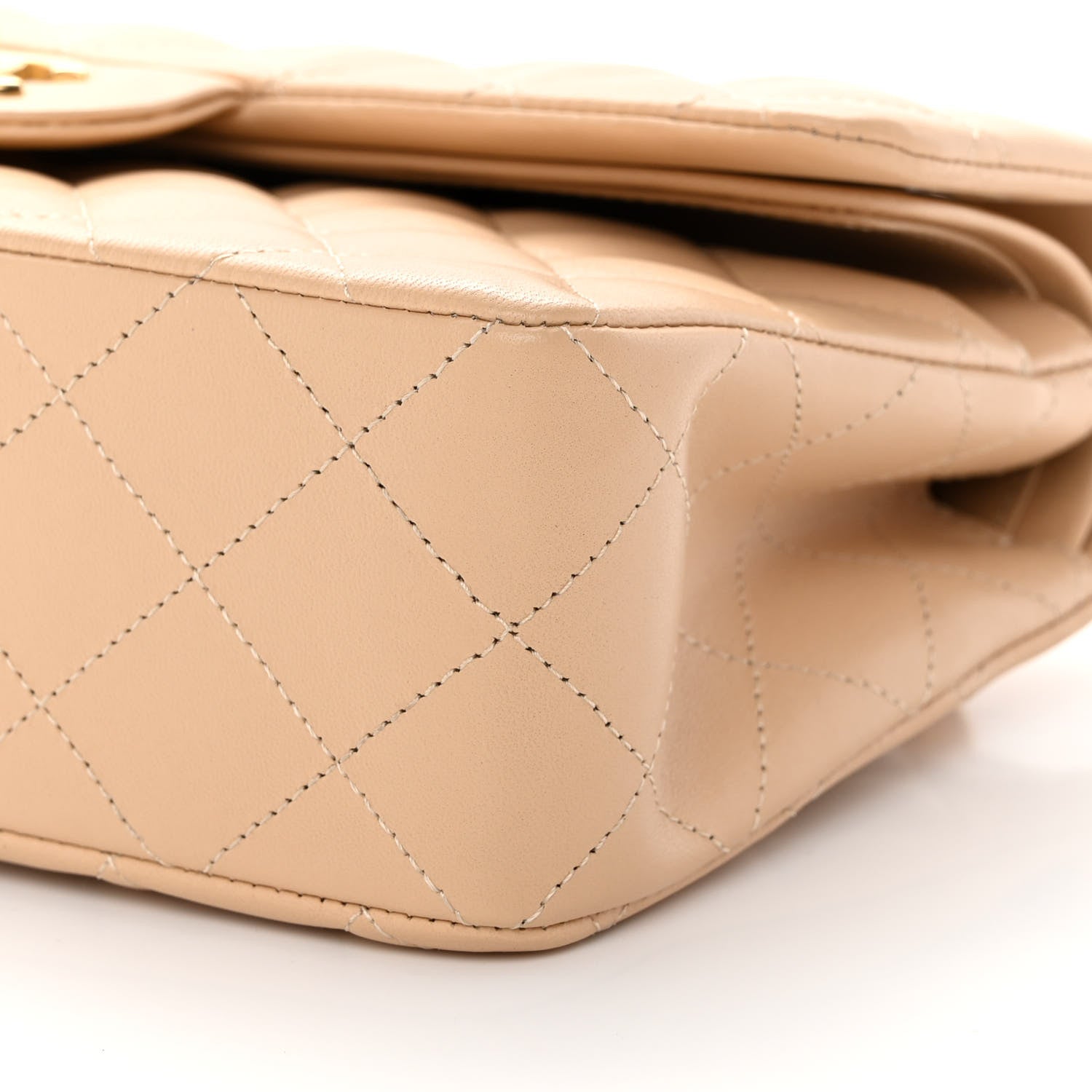 Chanel Lambskin Quilted Small Double Flap Beige 10 of 12