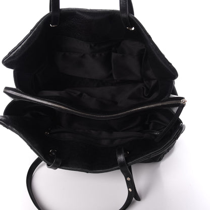 Chanel Glazed Calfskin Diamond Stitched XL On The Road Zip Tote Black 5 of 13