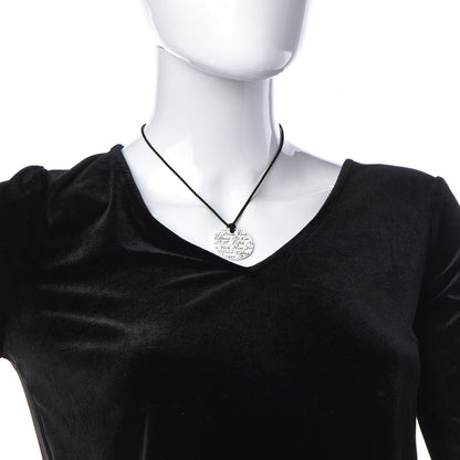 Tiffany White Bone Black Cord Notes Round Pendant Necklace 2 of 6
