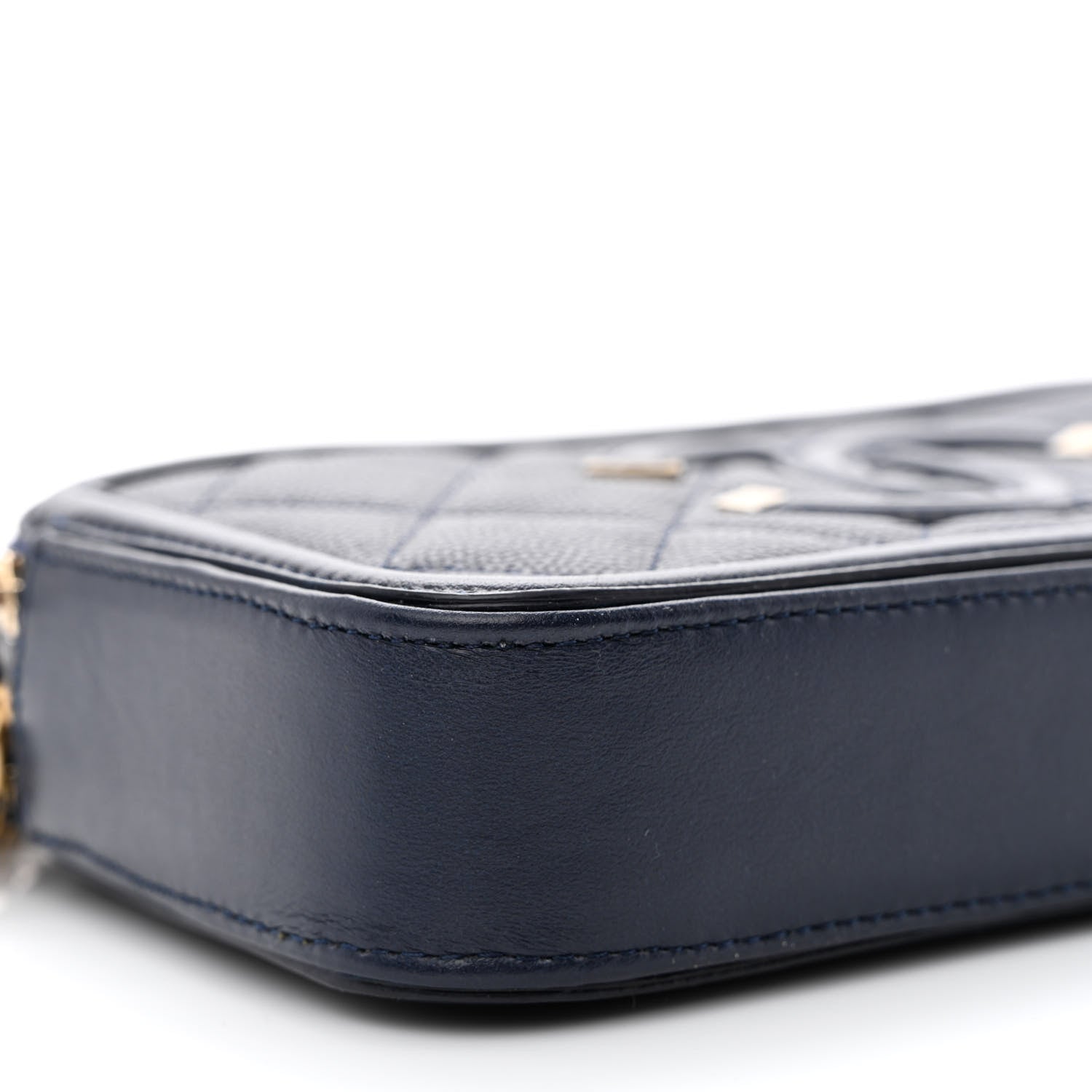Chanel Caviar Quilted CC Filigree Clutch With Chain Navy 11 of 12
