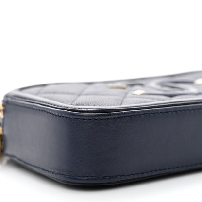 Chanel Caviar Quilted CC Filigree Clutch With Chain Navy 11 of 12