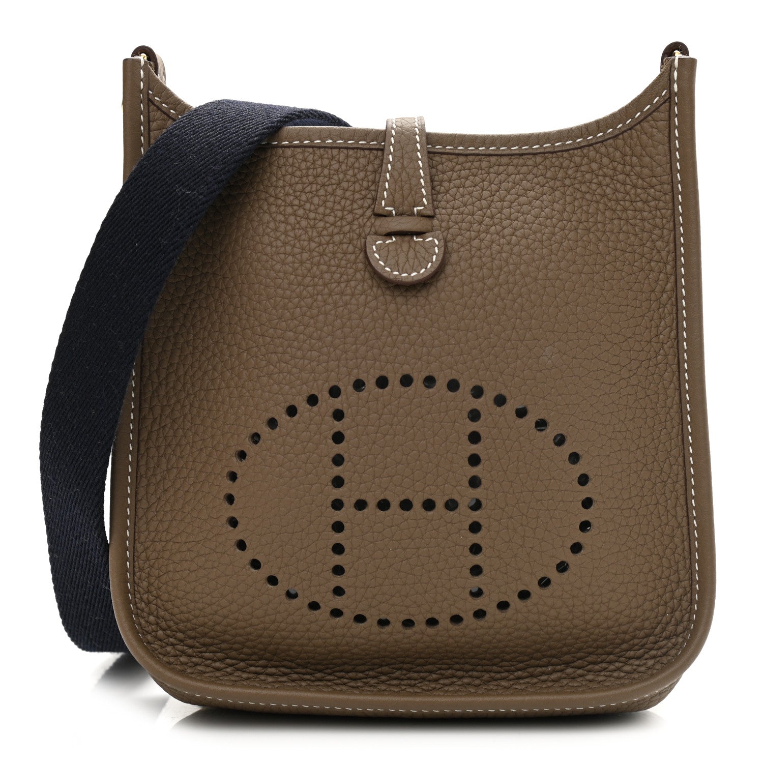 Hermes Taurillon Clemence Amazone Evelyne TPM Etoupe Bleu Indigo 1 of 11