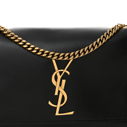 Saint Laurent Smooth Calfskin Suede Small Reversible Monogram Kate Satchel Black 11 of 18