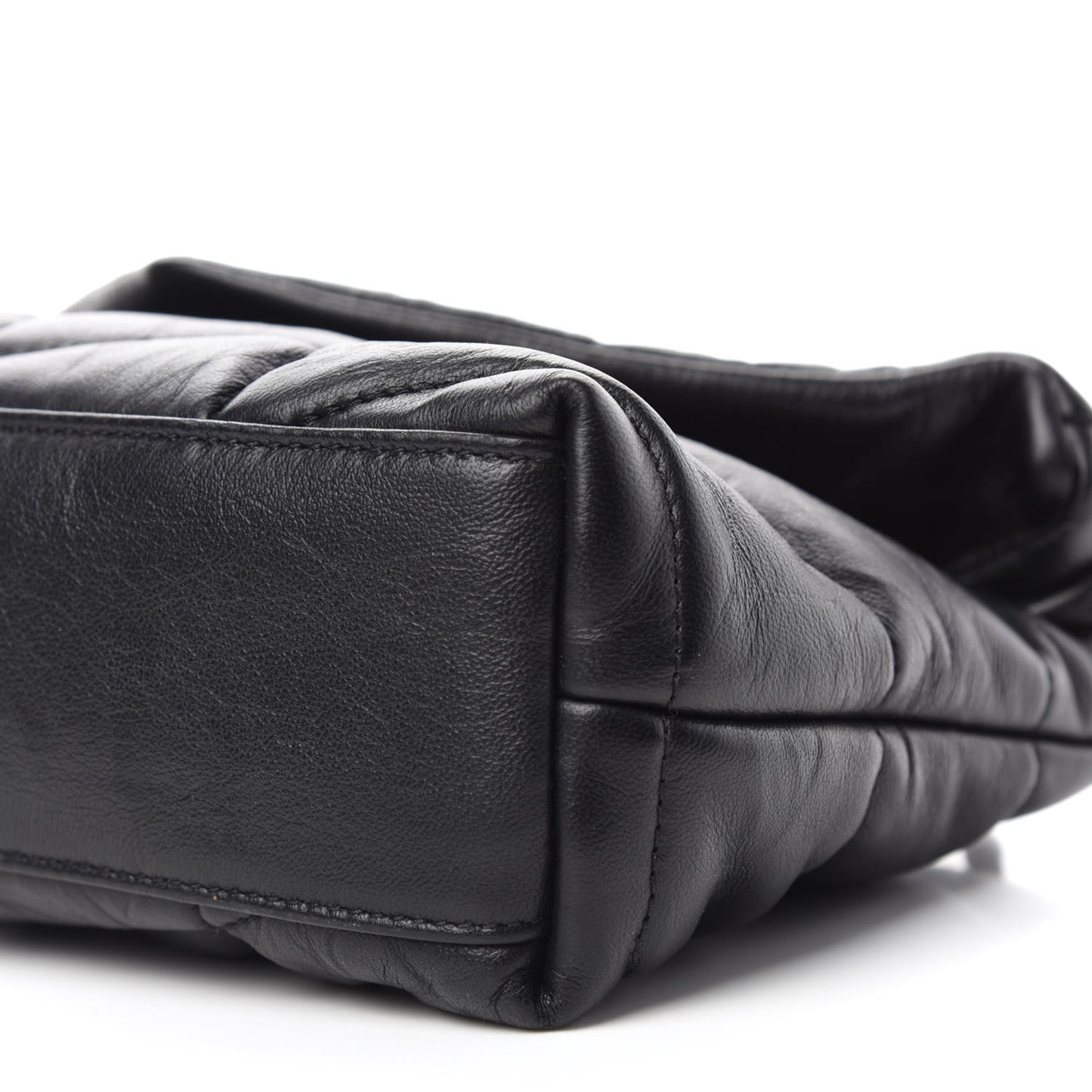 Calfskin Quilted Toy Loulou Puffer Monogram Monochrome Chain Satchel Black