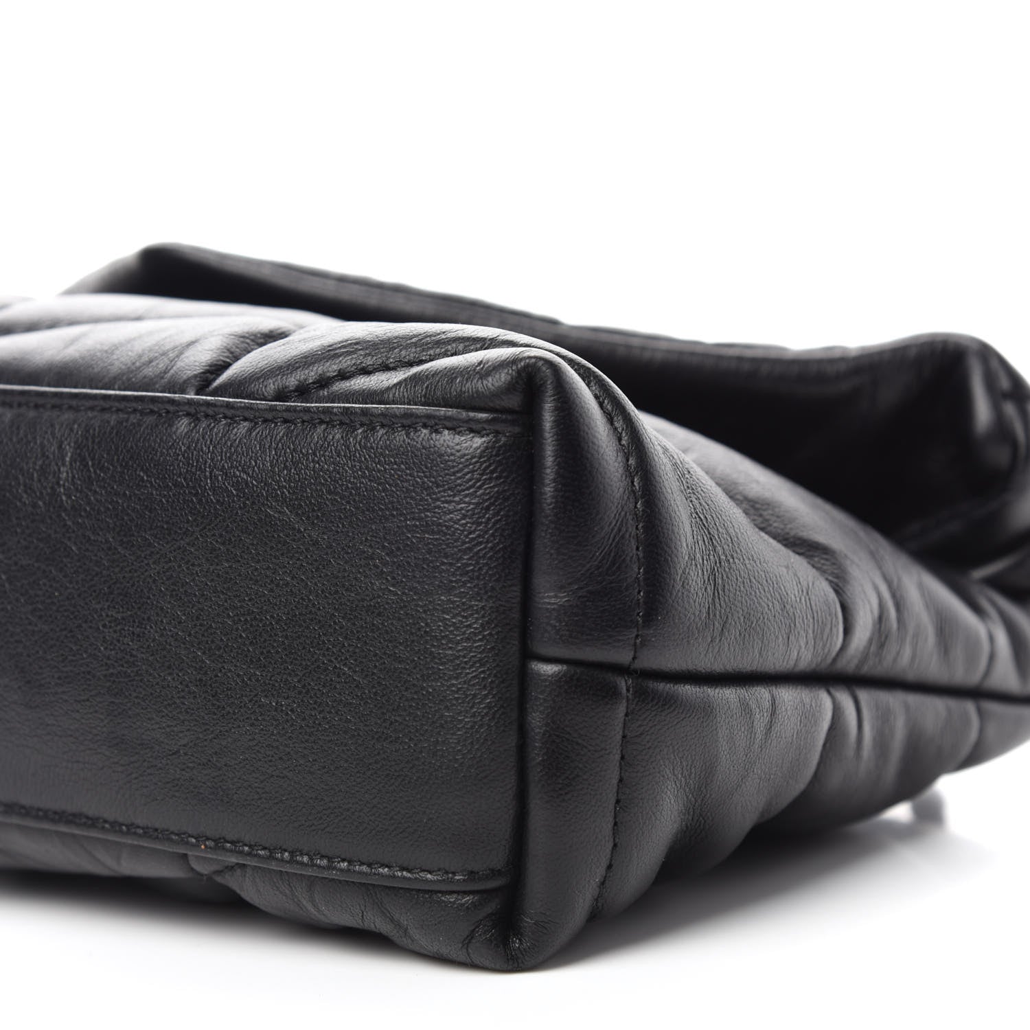 Saint Laurent Calfskin Quilted Toy Loulou Puffer Monogram Monochrome Chain Satchel Black 11 of 11