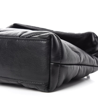 Saint Laurent Calfskin Quilted Toy Loulou Puffer Monogram Monochrome Chain Satchel Black 11 of 11