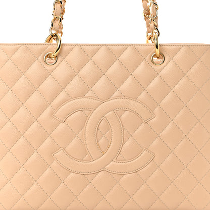 Chanel Caviar Quilted Grand Shopping Tote GST Beige Clair 8 of 17